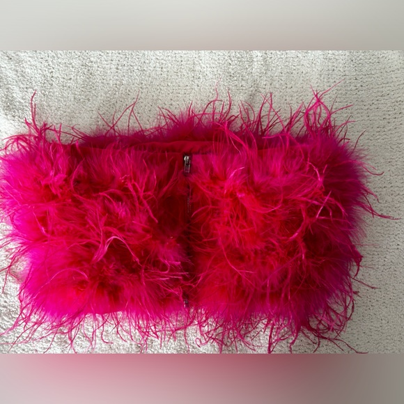 Altar’d State - Feather Strapless Top - Picture 2 of 3